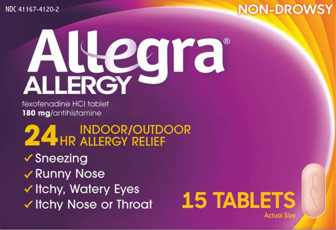 12+ 사노피 알레그라 펙소페나딘 180mg 24시간 알러지 릴리프 15정