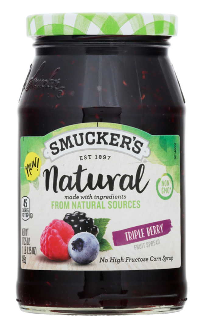 스머커 Smucker's 내추럴 Non-GMO 트리플 베리 스프레드 489g