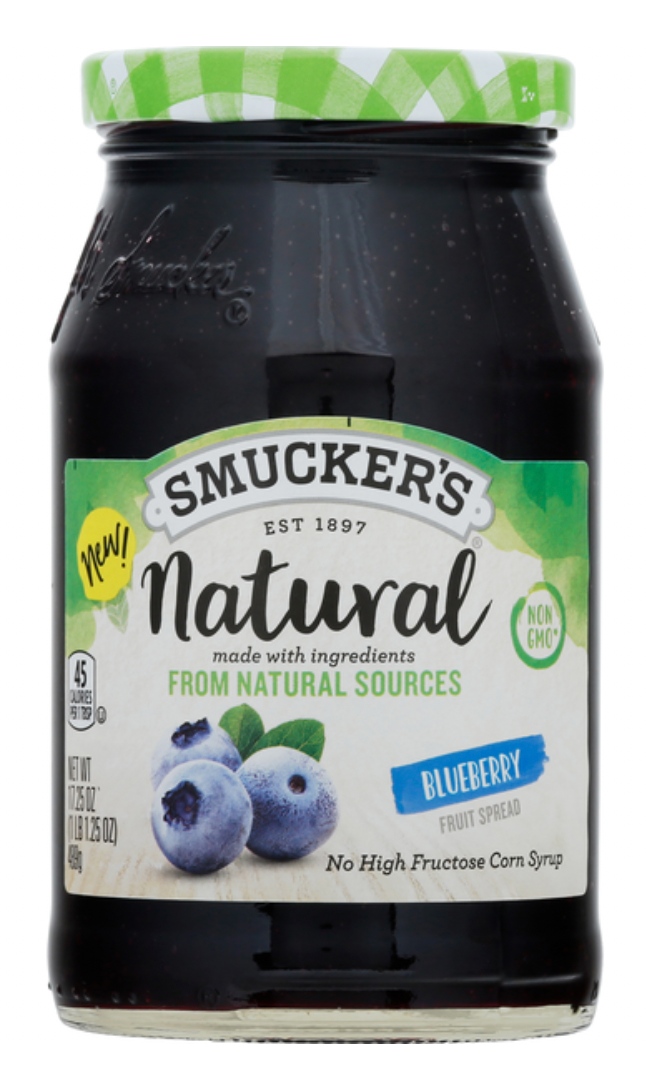 스머커 Smucker's 내추럴 Non-GMO 블루베리 스프레드 489g