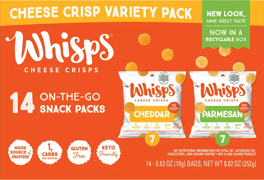 휘스프 Whisps 치즈 크리스프 2가지맛 18g 14팩 (252g) *케토친화*