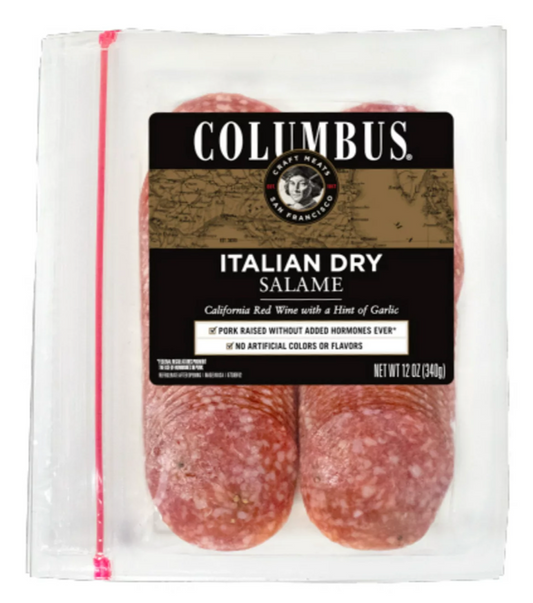 콜롬버스 Columbus BHT-프리 이탈리안 드라이 살라미 슬라이스 340g #돼지고기