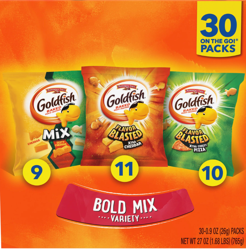 페퍼리지팜 Pepperidge Farm 골드피시 3가지맛 볼드믹스 30팩 (765g)