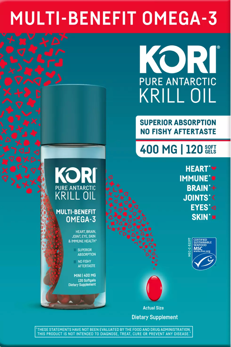 코리 Kori Non-GMO 콜린 20mg + 남극 크릴오일 400mg 120정 *심장•두뇌•관절•시력•스킨•면역*