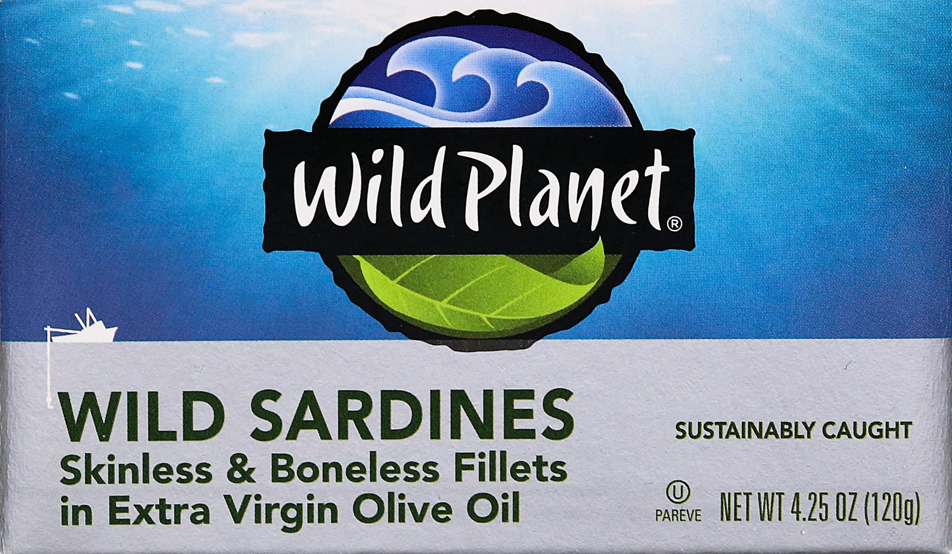 와일드플래닛 Wild Planet Non-GMO 자연산 정어리 in 유기농 엑스트라 버진 올리브 오일 125g 3ct (375g) *BPA/방부제-프리*