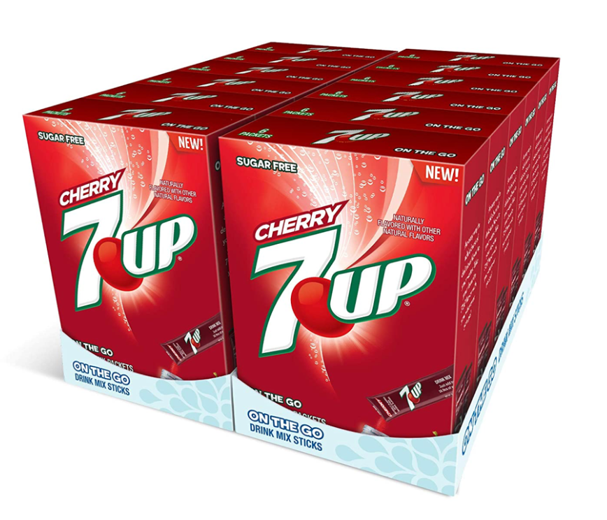 세븐업 7Up 슈가-프리 체리 사이다 드링크 믹스 6pc 12ct (72pc)