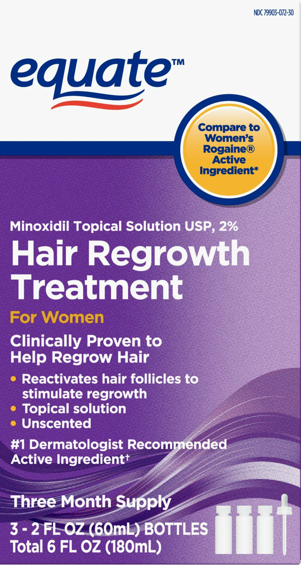 이퀘이트 미녹시딜 2% 여성 탈모 트리트먼트 무향 솔루션 60ml 3개 (3개월) *FDA 승인*
