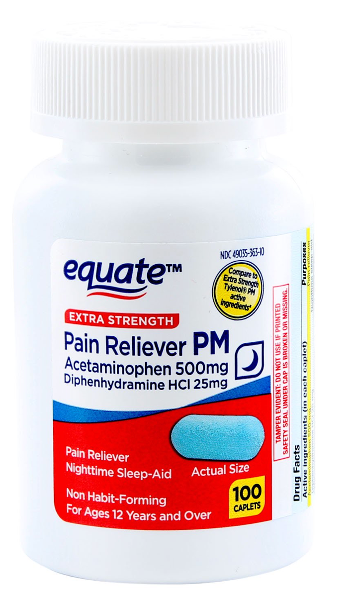 이퀘이트 페인릴리버 PM 아세트아미노펜 500mg + 수면유도 100정