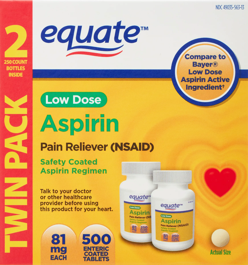 이퀘이트 아스피린 81mg 250정 2병 (500정)