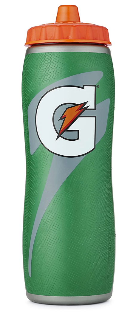 게토레이 Gatorade BPA-프리 논슬립 (미끄럼방지) 게이터-스킨 스퀴즈 물병 32 Oz