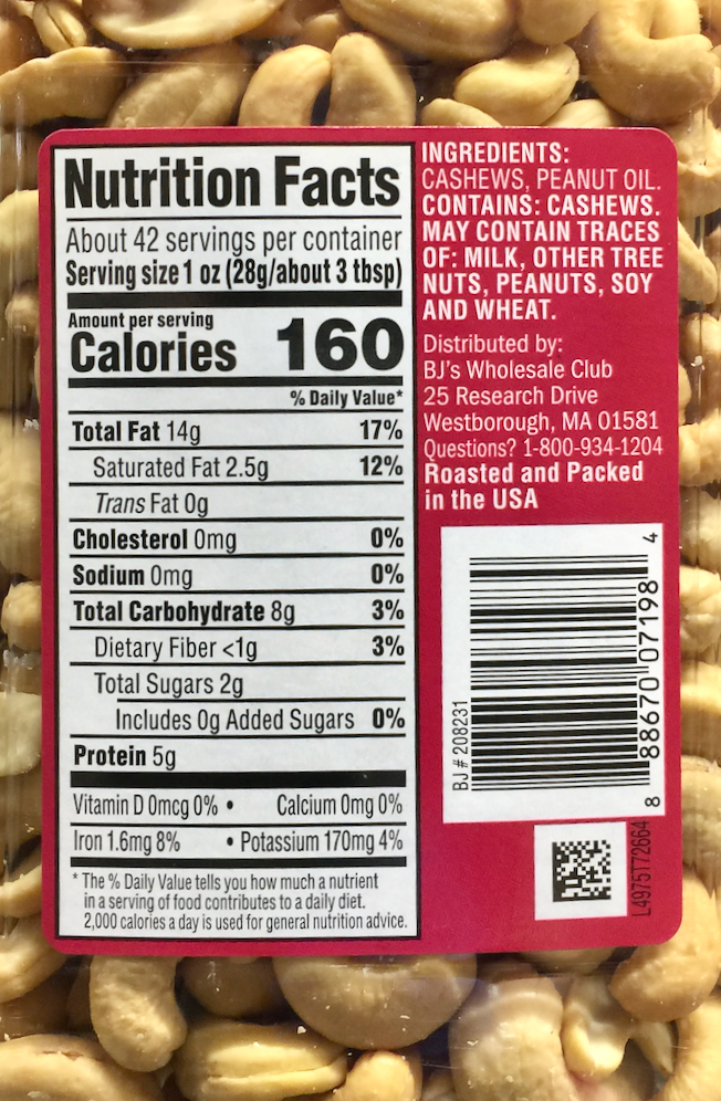 웰슬리팜 팬시 무염 통캐슈 1.19kg
