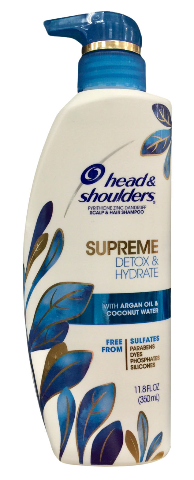 P&G 헤드앤숄더 파라벤/프탈레이트/황산-프리 수프림 디톡스 & 하이드레이트 비듬방지 샴푸 350ml