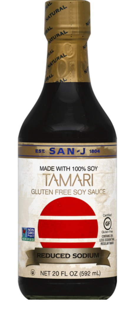 산제이 San-J Non-GMO 글루텐-프리 타마리 저염 간장 592ml