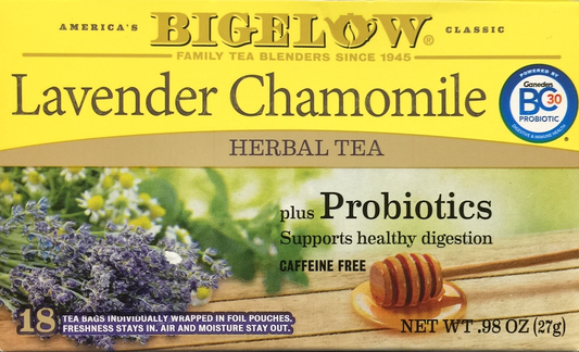 비글로 Bigelow Non-GMO 라벤더 캐모마일 + 유산균 허브차 18티백