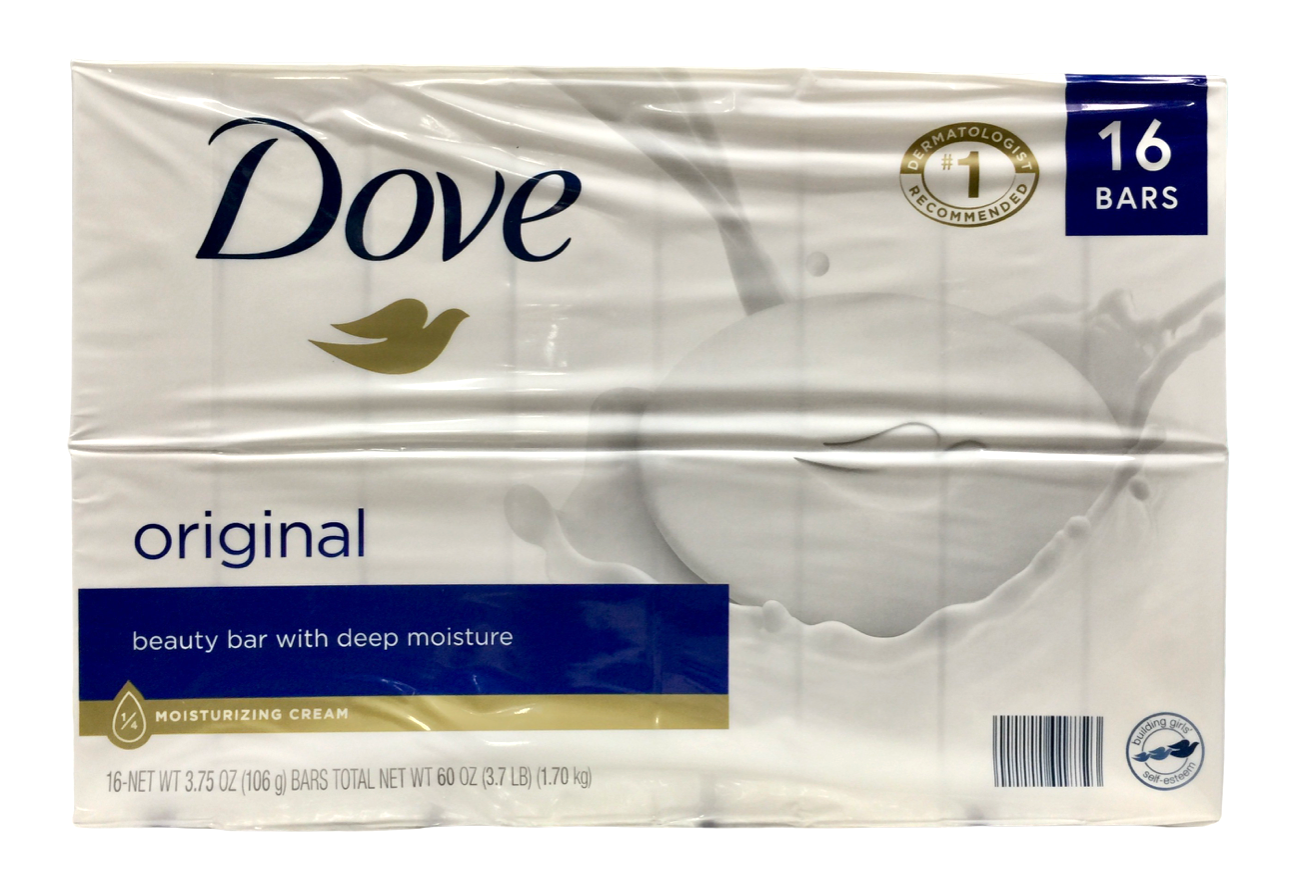 유니레버 Unilever 도브 파라벤/프탈레이트-프리 오리지널 비누 106g 16ct (1.7kg)