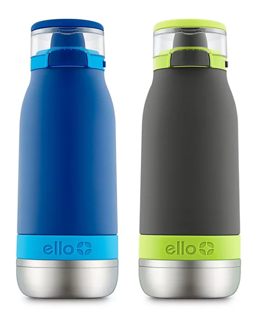 엘로 Ello BPA-프리 18/8 스텐레스 보온•보냉 물병 Blue/Grey 414ml 2ct