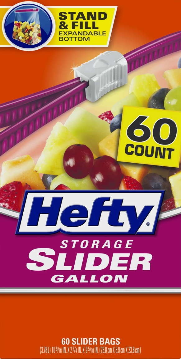 레이놀즈 Reynolds 헤프티 BPA-프리 밀봉 슬라이더백 대형 3.7L 60매