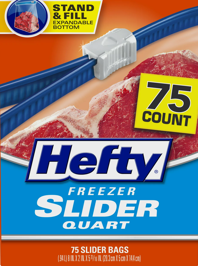 레이놀즈 Reynolds 헤프티 BPA-프리 밀봉 슬라이더백 냉동고 중형 940ml 75매