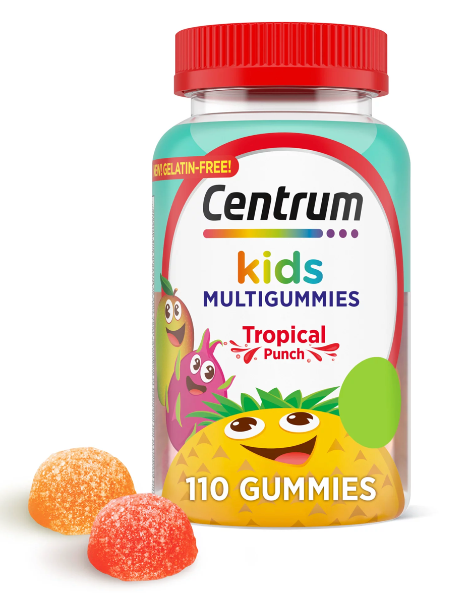 4+ 글락소스미스클라인 GSK 센트룸 키즈 Non-GMO 젤라틴-프리 거미 110정