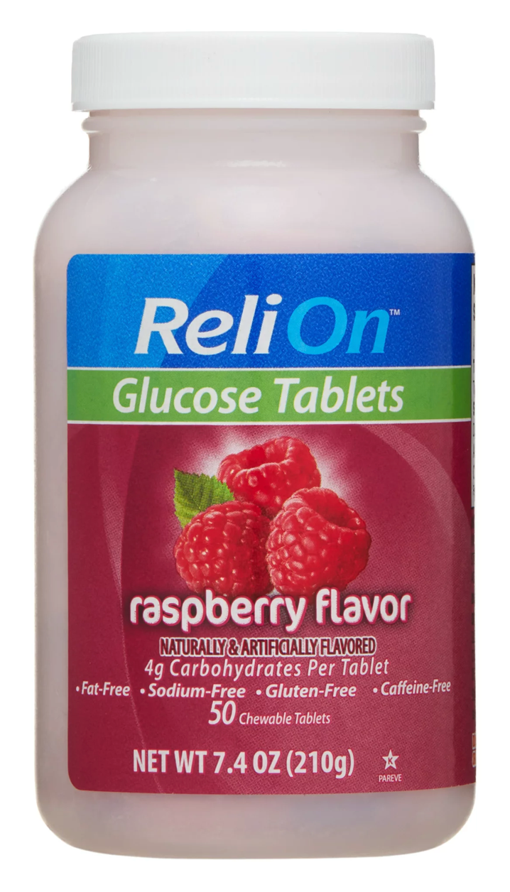 릴라이온 ReliOn 글루텐/카페인-프리 글루코즈 포도당 츄어블 Raspberry 50정 2병 (100정)