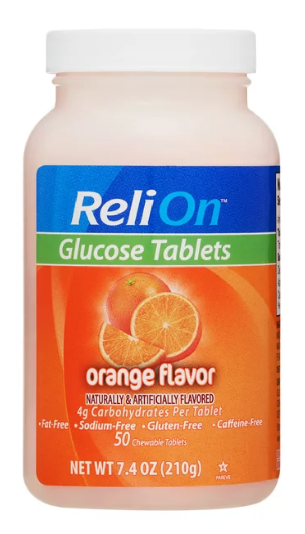 릴라이온 ReliOn 글루텐/카페인-프리 글루코즈 포도당 츄어블 Orange 50정 2병 (100정)