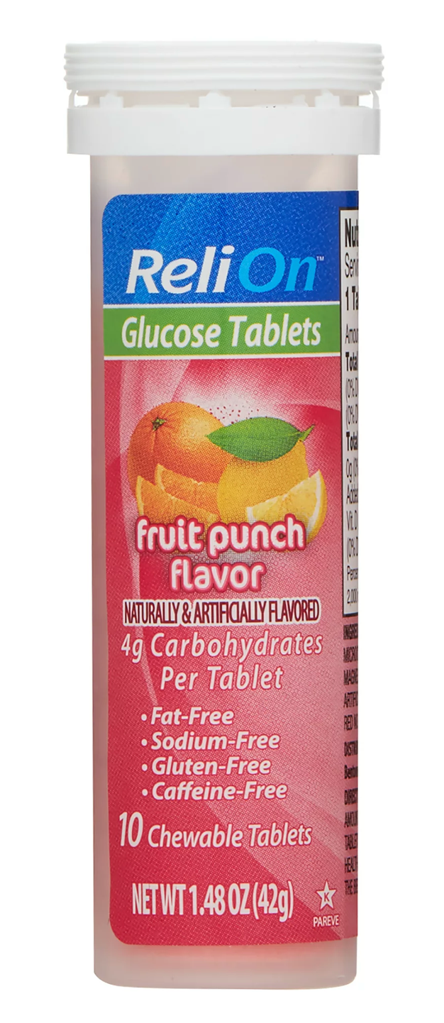 릴라이온 ReliOn 글루텐/카페인-프리 글루코즈 포도당 츄어블 Fruit Punch 10정 3ct (30정)