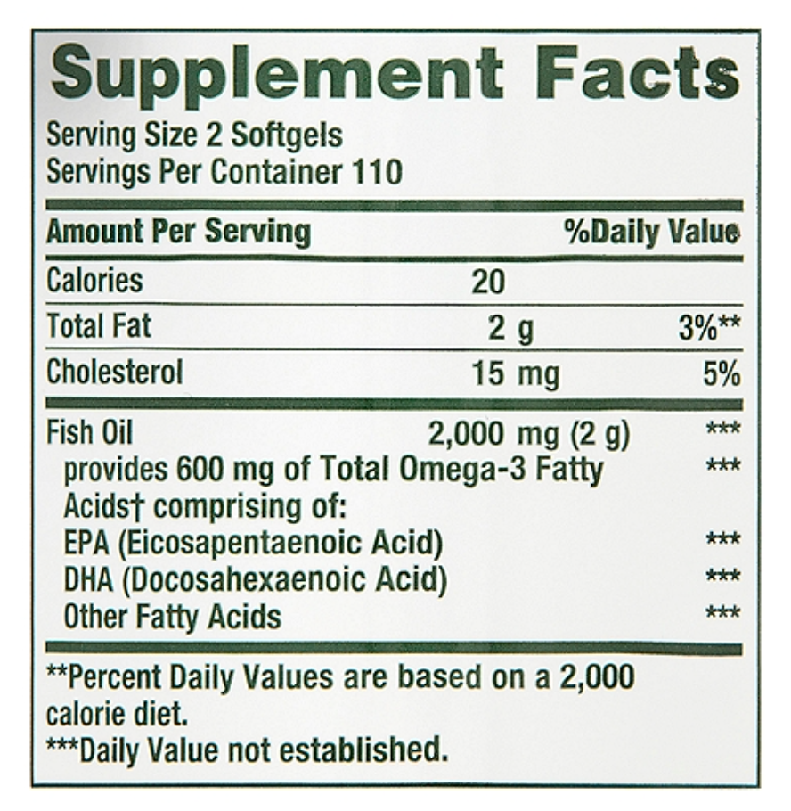 네이처스바운티 Non-GMO 오도리스 피시오일 1000mg 220 액정