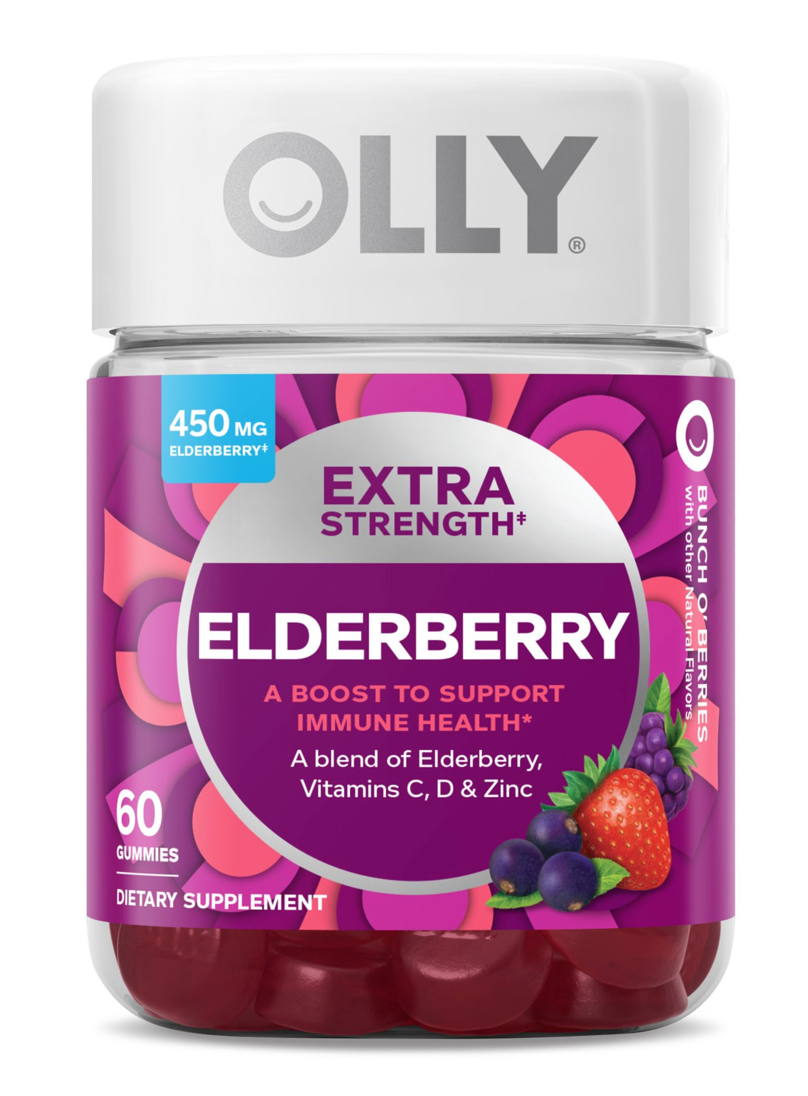 올리 Olly 엘더베리 225mg 면역/이뮨 서포트 거미 60정