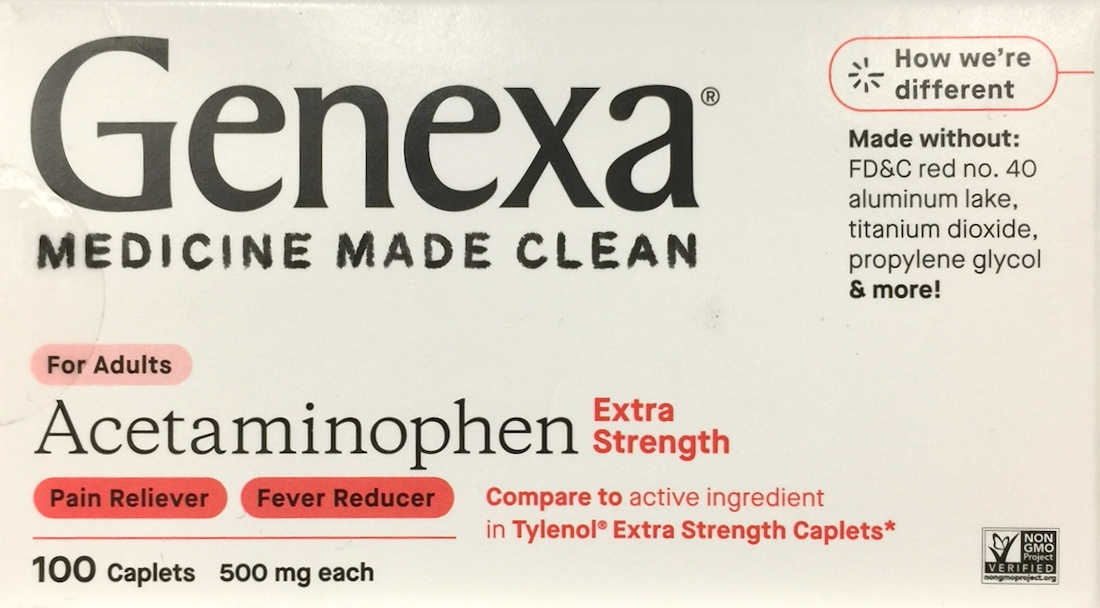 제넥사 Non-GMO 무방부제 무색소 아세트아미노펜 500mg 100정