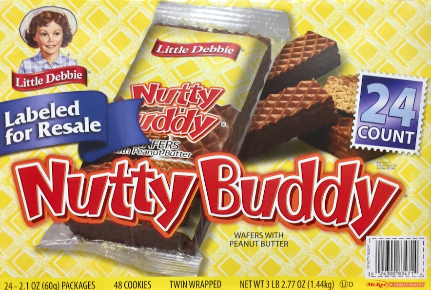 리틀데비 Little Debbie 너티버디 땅콩버터 웨하스 60g 24ct (1.44kg) *Since 1964*