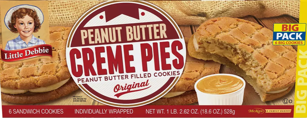 리틀데비 Little Debbie 땅콩버터 크림파이 샌드위치 쿠키 12pc (528g) *미국 조지아주 땅콩*
