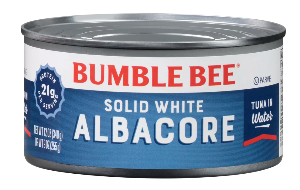 범블비 Bumble Bee Non-GMO 알바코어 참치 솔리드 화이트 in 워터 340g 4ct (1.36kg)