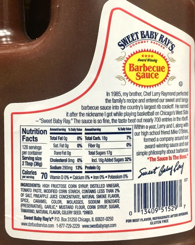 스위트베이비레이 Sweet Baby Ray's 글루텐-프리 오리지널 바베큐 소스 4.5kg