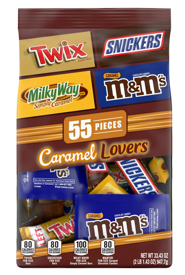 마스 Mars M&M's 카라멜 러버스 펀사이즈 파티팩 55pc (912g)