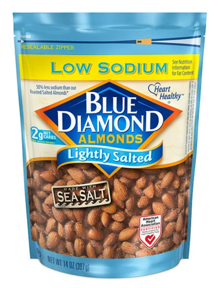 블루다이아몬드 Blue Diamond Non-GMO 라이트리 솔티드 (저염) 아몬드 397g
