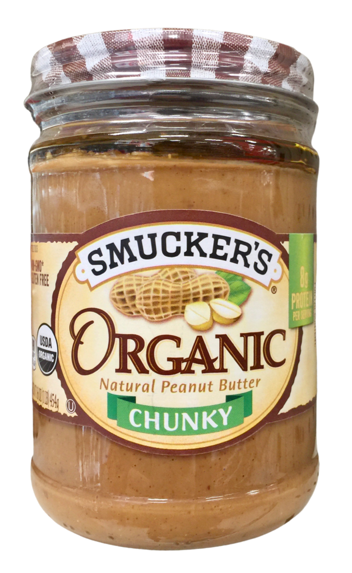 스머커 Smucker's 유기농/Non-GMO 무설탕 청키 땅콩 버터 454g