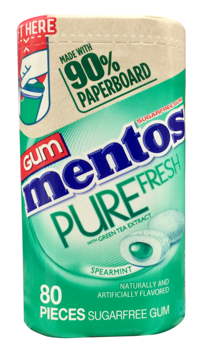멘토스 Mentos 스피아민트 자일리톨 무설탕껌 80pc