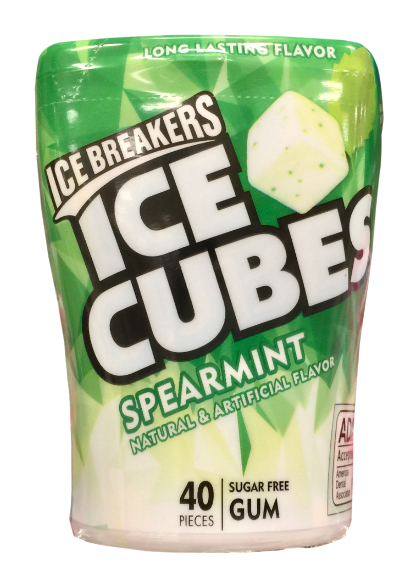 허쉬 아이스큐브 스피어민트 무설탕 껌 40pc *ADA 승인*