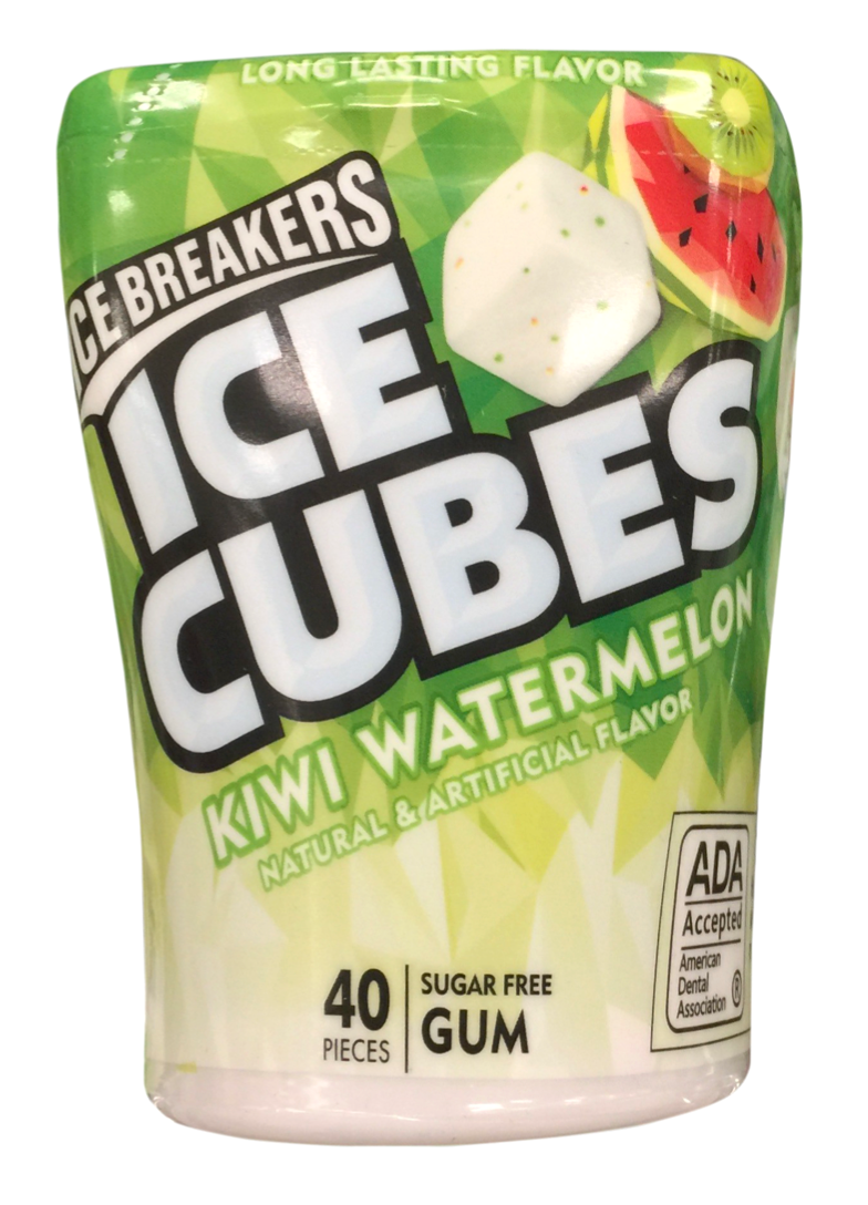 허쉬 아이스큐브 키위 수박맛 무설탕 껌 40pc *ADA 승인*