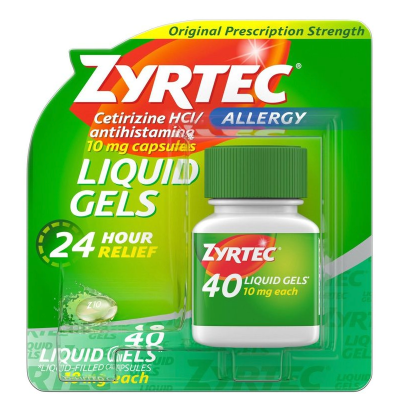 6+ 존슨앤존슨 지르텍 세티리진 HCI 10mg 24시간 알러지 릴리프 리퀴드젤 40정
