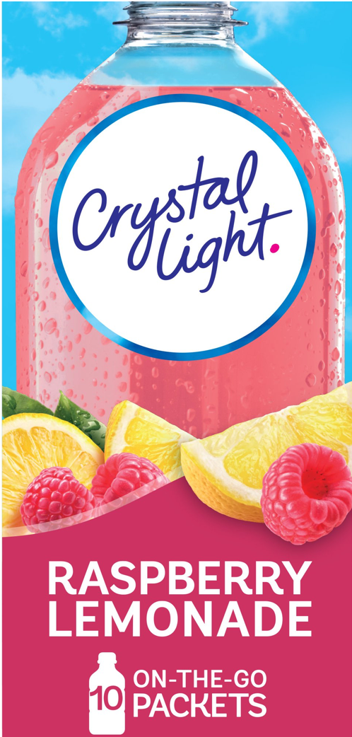 크래프트 Kraft 크리스탈라이트 무설탕 5칼로리 라즈베리 레모네이드 믹스 500ml 10ct (57g)
