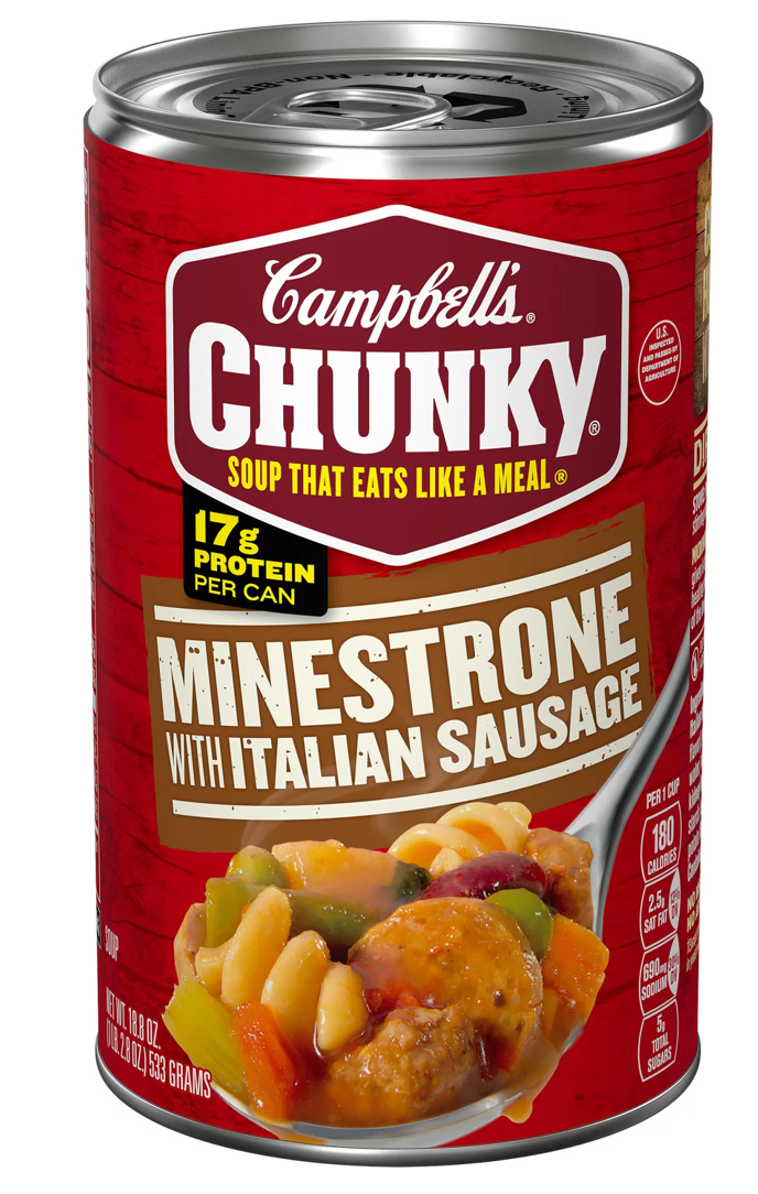 캠벨 Campbell's 청키 미네스트로네 & 이탈리안 소세지 야채 스프 533g 6ct (3.19kg)