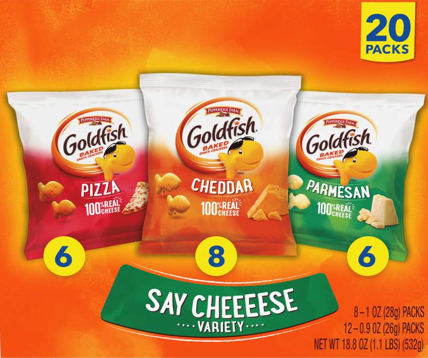 페퍼리지팜 Pepperidge Farm 골드피시 3가지맛 세이치즈 20팩 (549g)