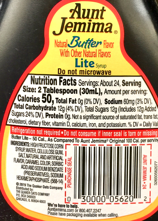 퀘이커 Quaker 펄밀링 버터 라이트 시럽 710ml *구 앤트제미마*