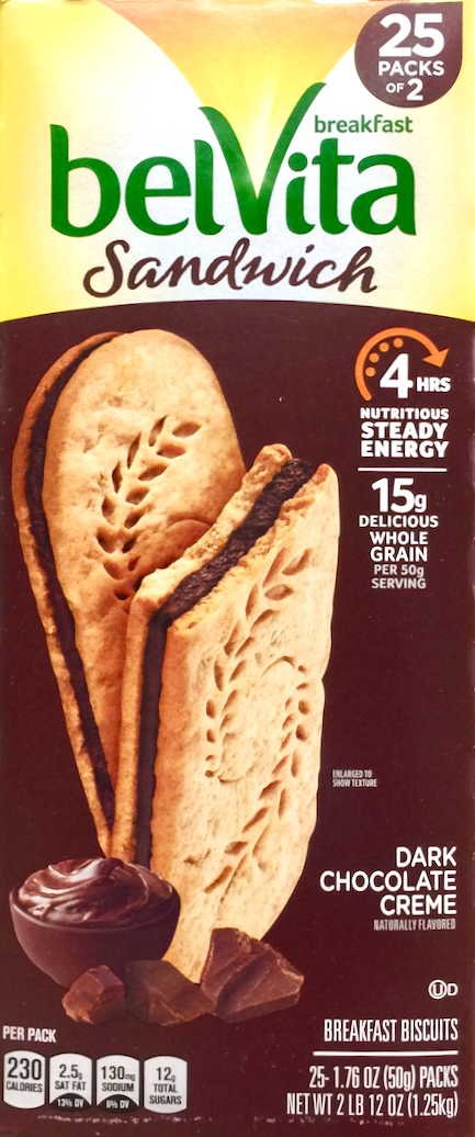 나비스코 Nabisco 벨비타 다크 초콜렛 크림 브랙퍼스트 쿠키 25ct (1.25kg)