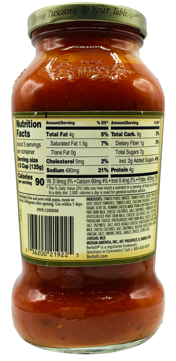 베르톨리 Bertolli 파이브치즈 토마토 소스 680g 3병 (2.04kg)