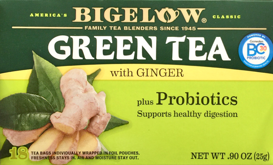 비글로 Bigelow Non-GMO 진저 (생강) + 유산균 녹차 18티백