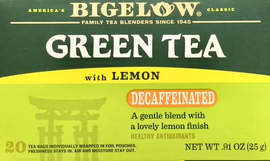 비글로 Bigelow Non-GMO 디카페인 레몬 녹차 20티백