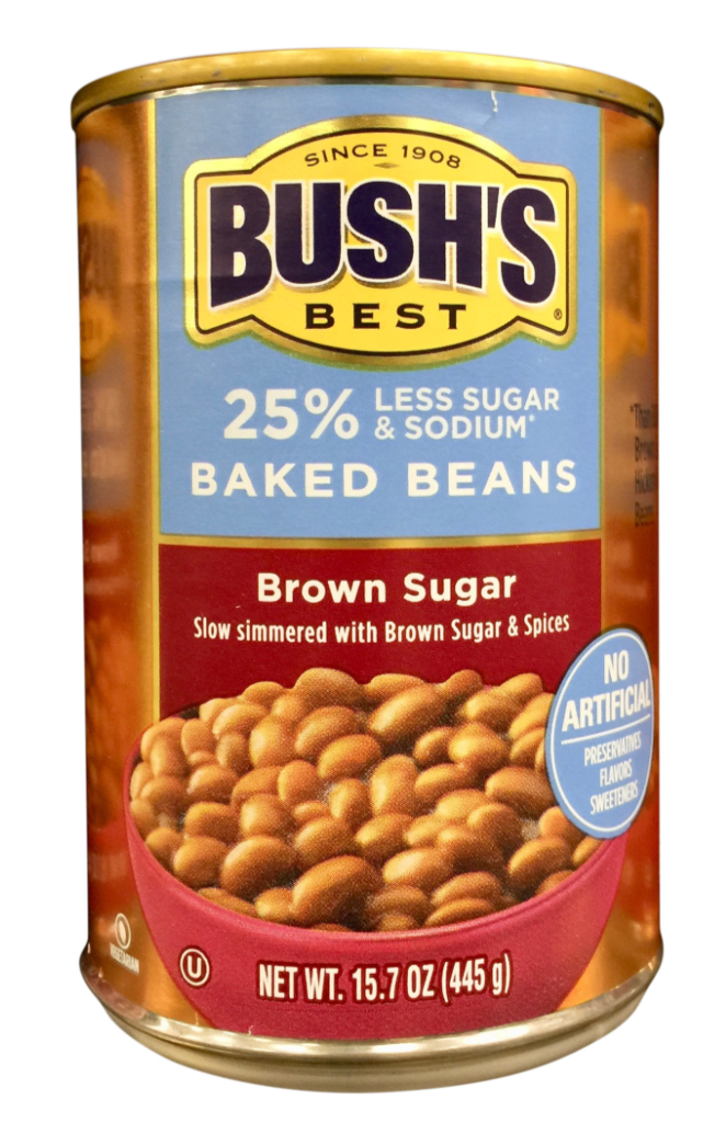 부시 Bush's 25% 레스-슈가 & 염분 브라운 슈가 베이크드빈 445g