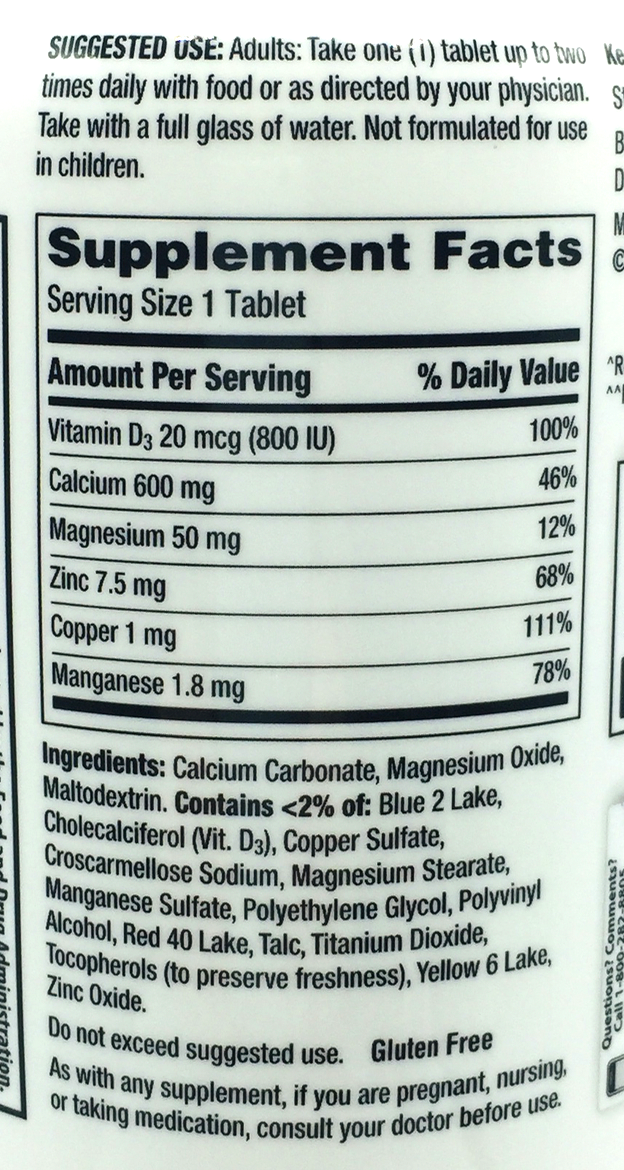 화이자 Pfizer 칼트레이트 칼슘 600mg + D3/미네랄 320정