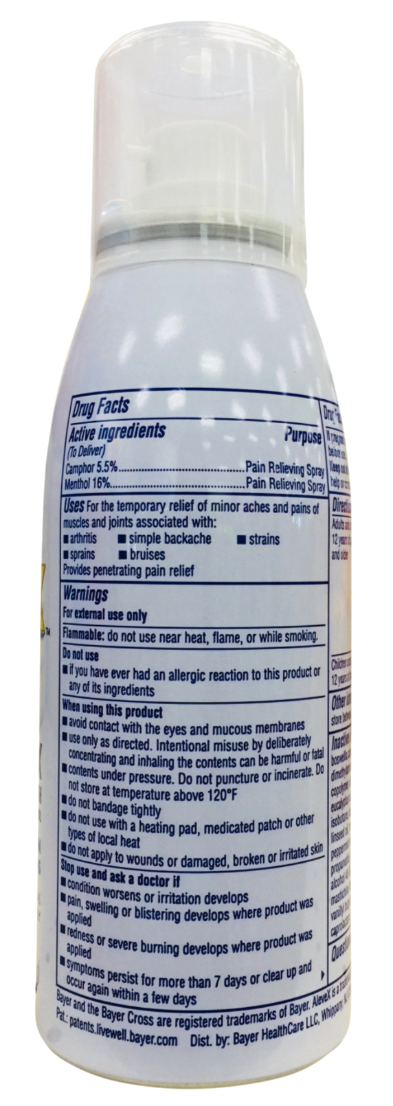 바이엘 알레브엑스 통증 완화 스프레이 91g